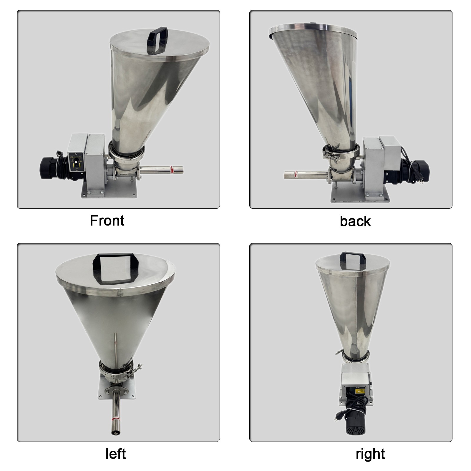 Single Screw Feeder (220V 1PH, 0.12kW / 0.16HP, 0.6-3 kg/h, Stainless Steel)