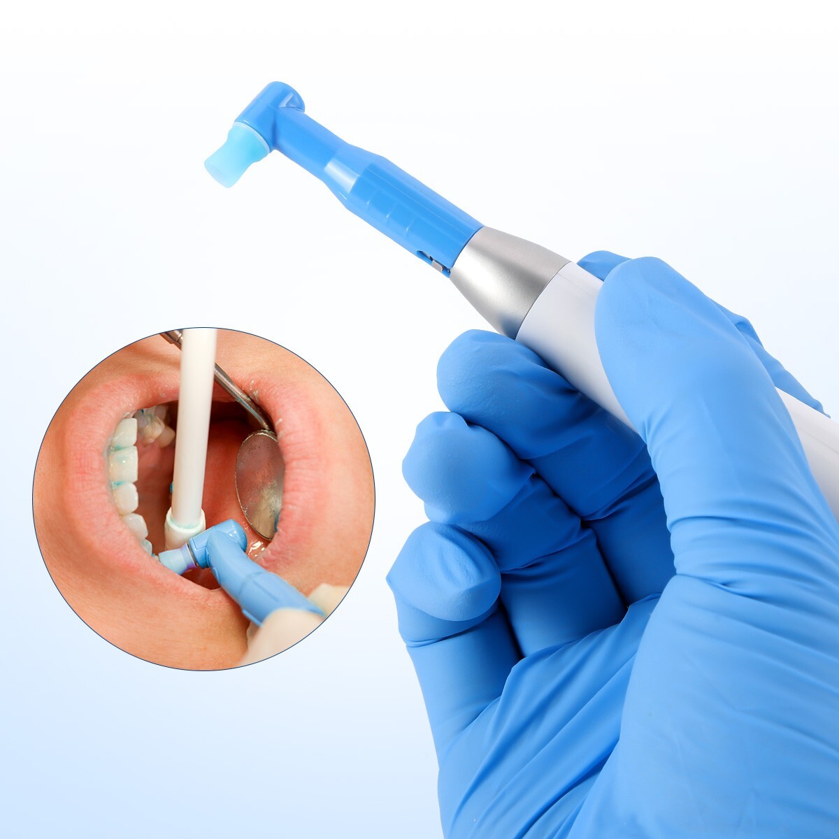 Cordless AZ Dental Electric Hygiene Prophy Handpiece 360° Swivel+2 Prophy Angles