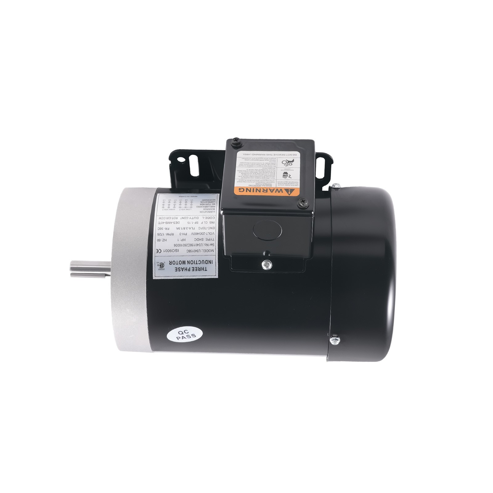1HP Electric Motor 1725RPM AC230V/460V 56C Frame 3-Phase 5/8″ Keyed Shaft