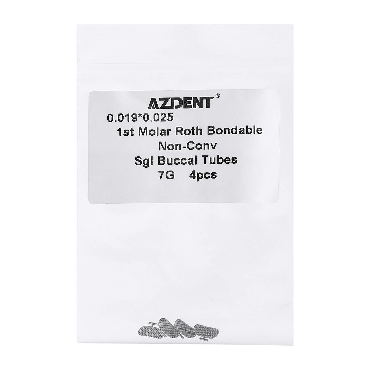 Dental Orthodontic Bondable Non-Convertible Rectangle Tube Roth 0.019*0.025