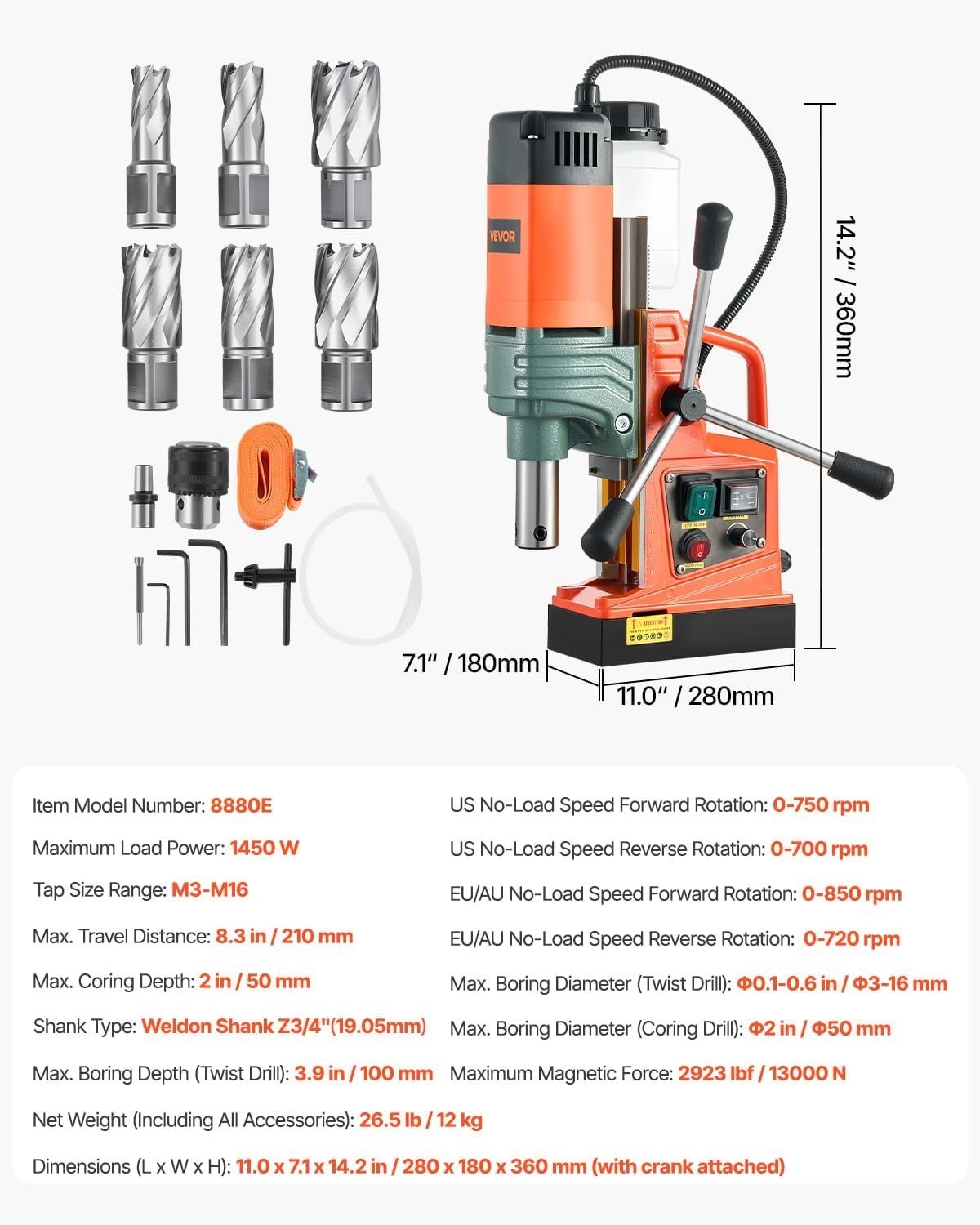 Versatile 1450W Magnetic Drill – Ideal for Steel Fabrication & Home Projects