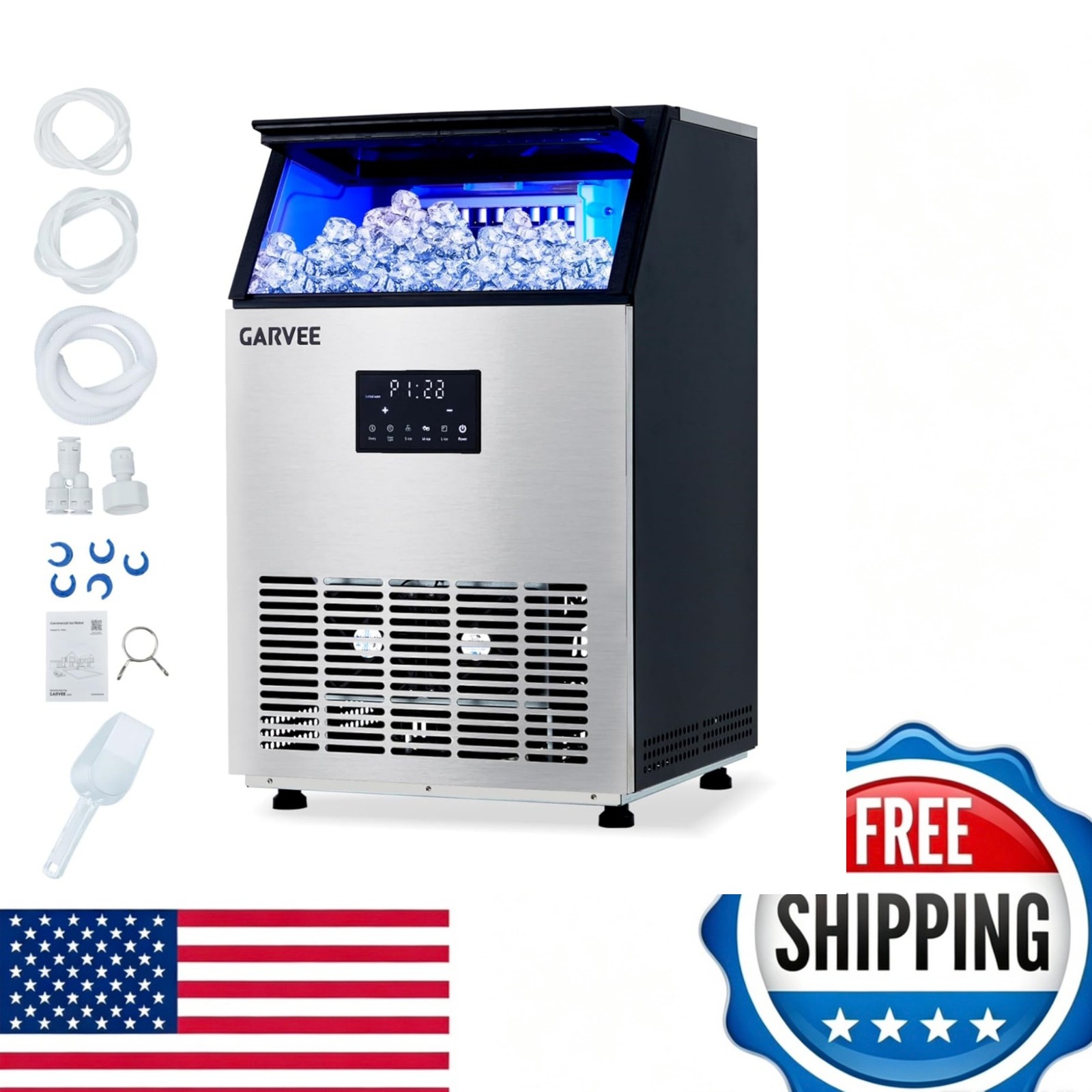 ✅Commercial Ice Maker Machine, 150 LBS/Day, Under Counter Ice Machine with 40 L