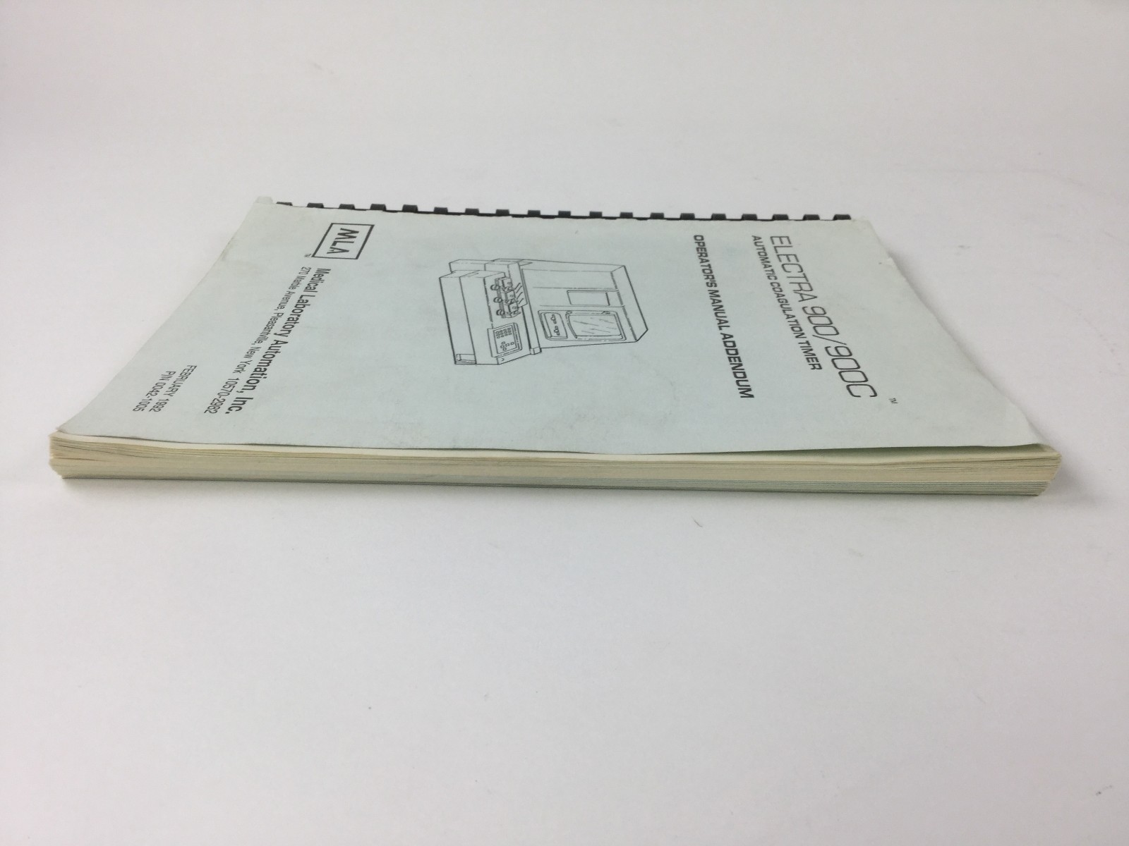 Medical Laboratory Operators Manual Addendum for Electra 900 and 900C