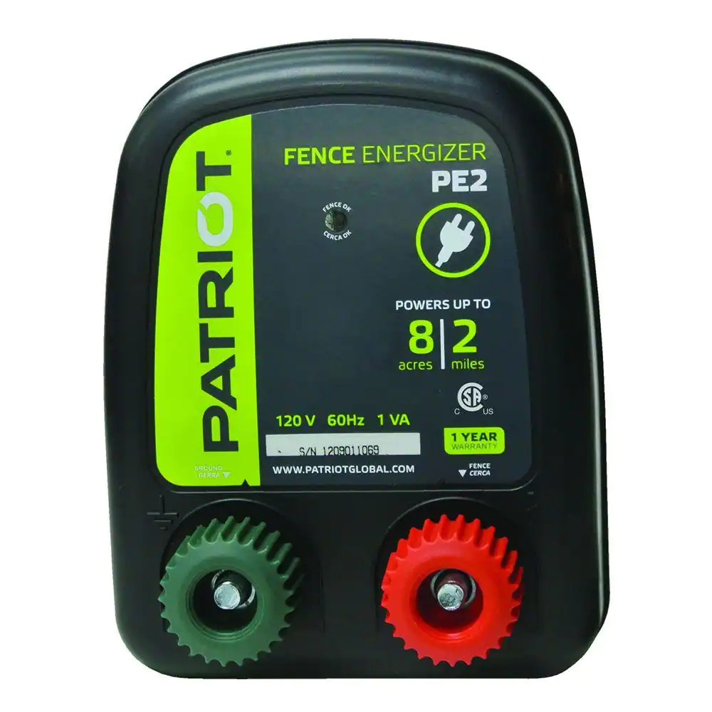 Patriot PE2 Electric Fence Energizer, 0.10 Joule One Size Original Version New