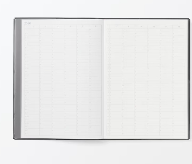 NEW Muji 2026 Monthly Weekly Planner Dark Gray 2026.03-2027. 04