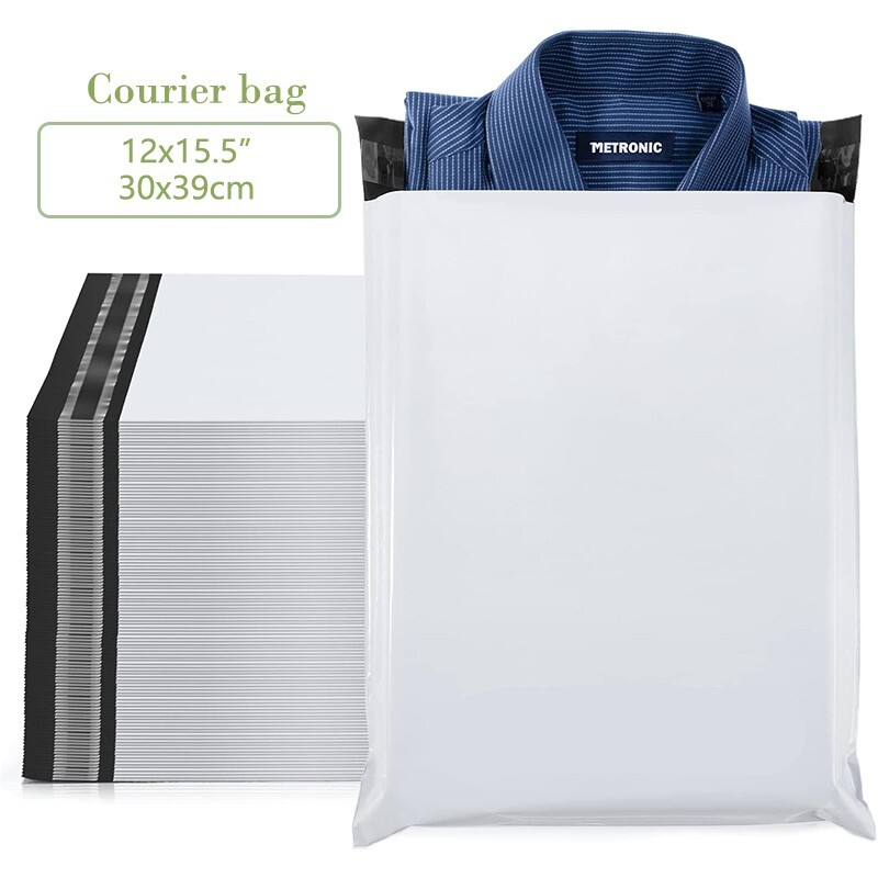 Polyethylene Waterproof Mailing Courier Bags White 12×15.5 in 10/20/30/50/60 pcs