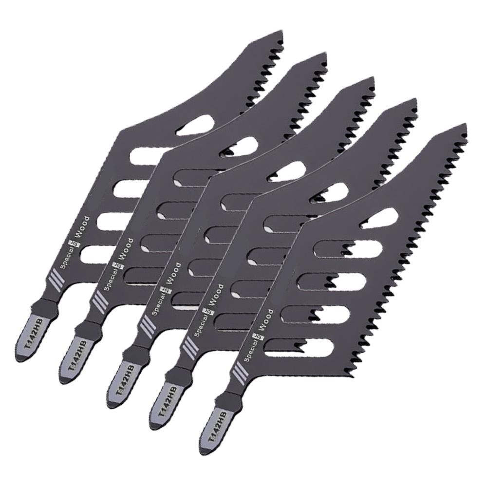 for Wood Flush Cutting Jigsaw Blade 5Pcs Irregular Curve Saw Blade with Handle ↕