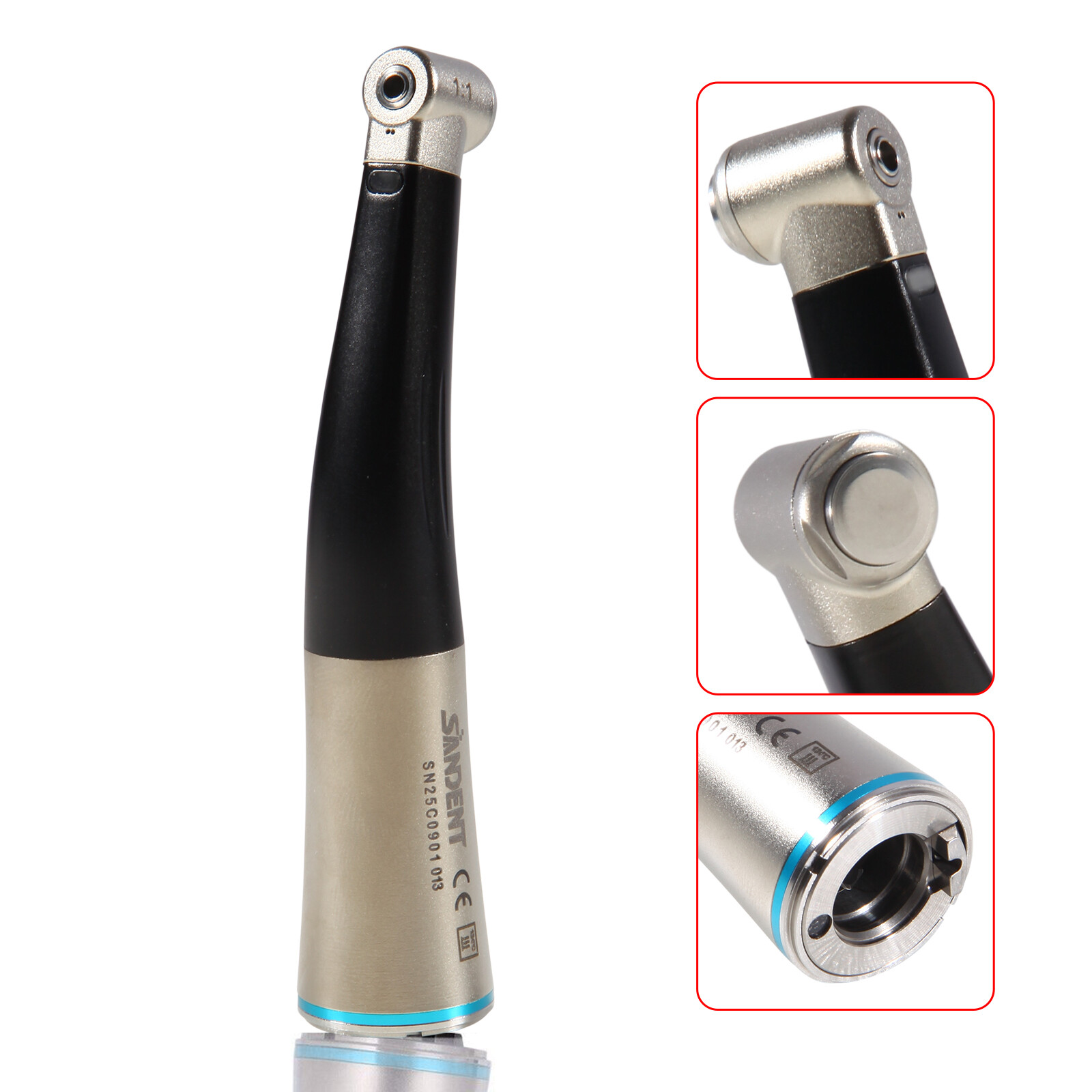 1-5* NSK Style Dental Fiber Optic 1:1 Contra Angle Handpiece Inner Push E-Type