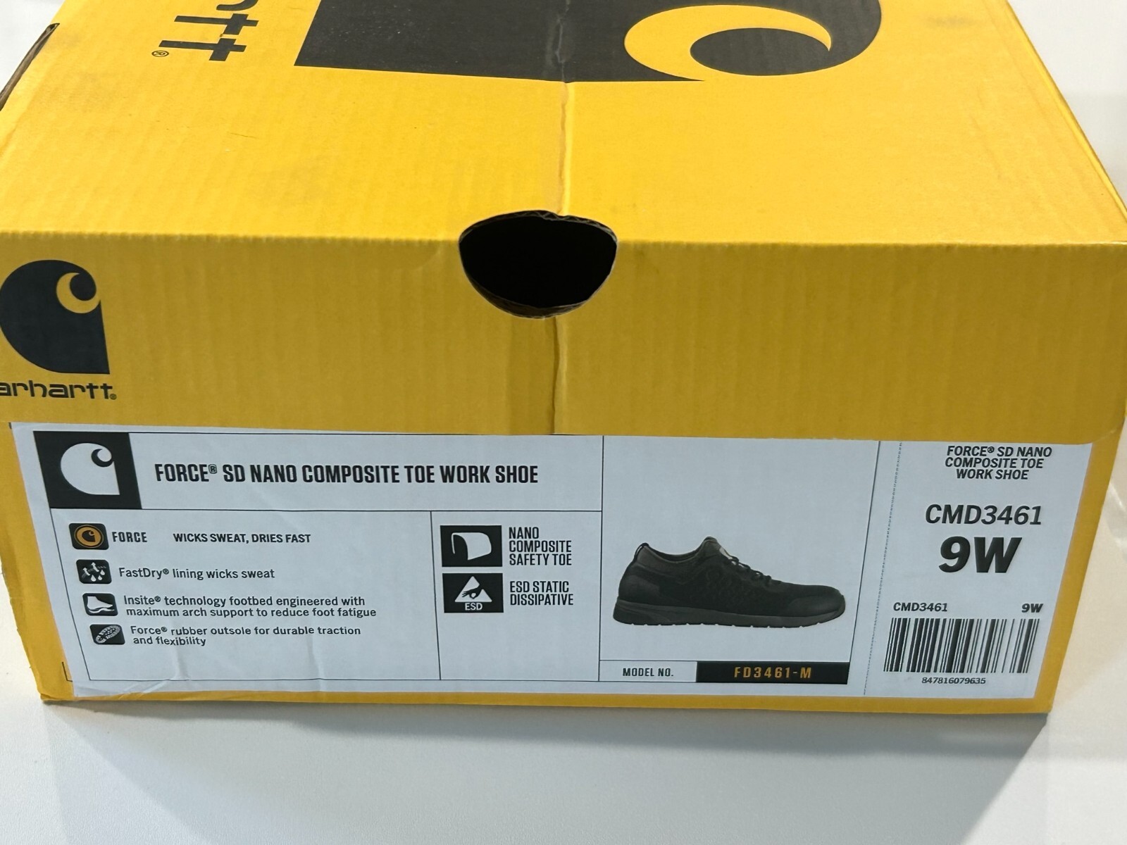 Carhartt Force SD Nano Composite Steel Safety Toe Work Shoe CMD3461 Men’s 9W
