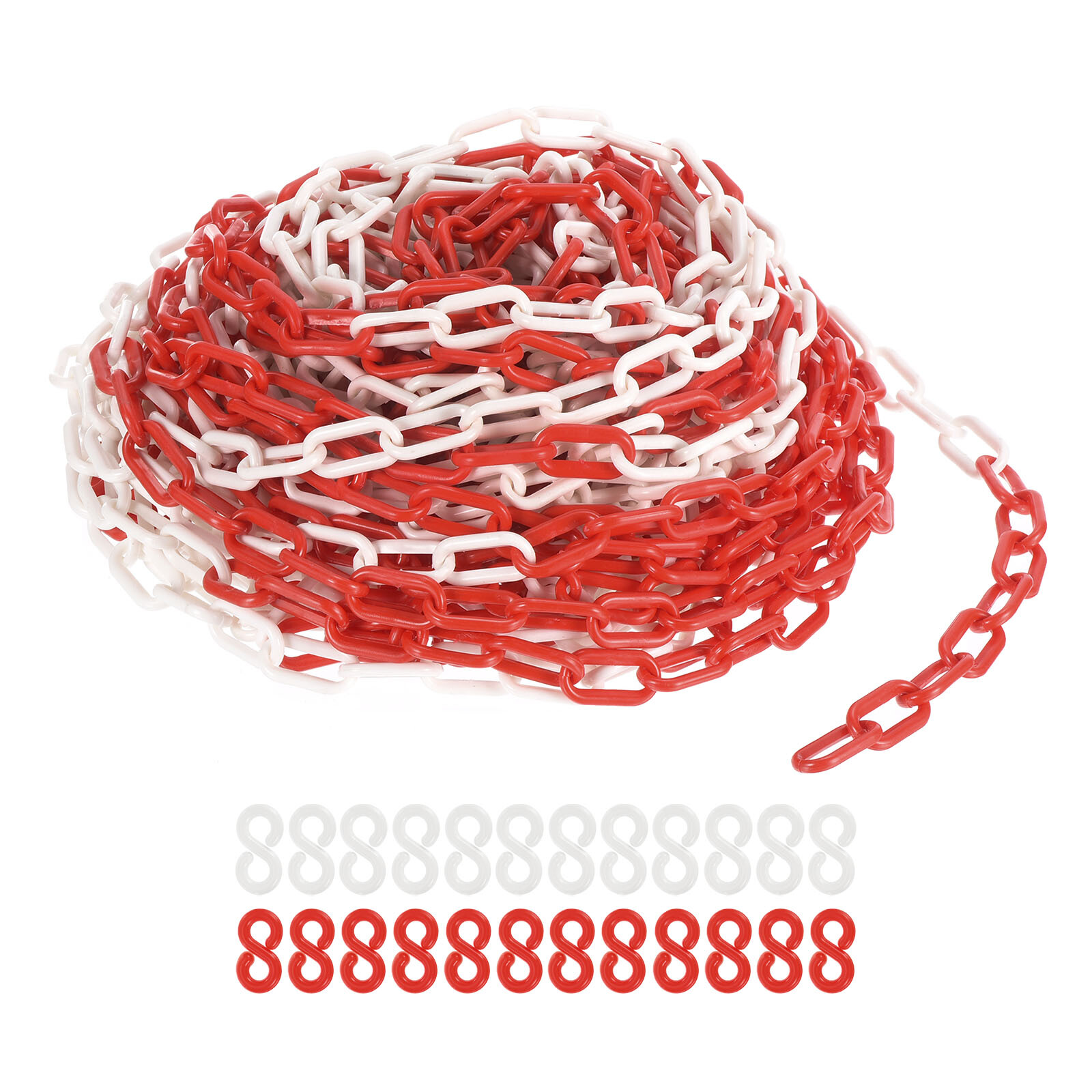 Plastic Chain Links 100 Foot Safety Barrier Chain Red White