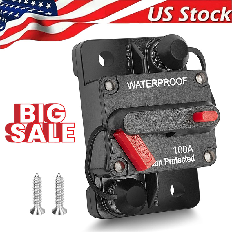 Waterproof Car Circuit Breaker Fuse Reset 30-300 Amp 12V-48V DC Car Boat Auto