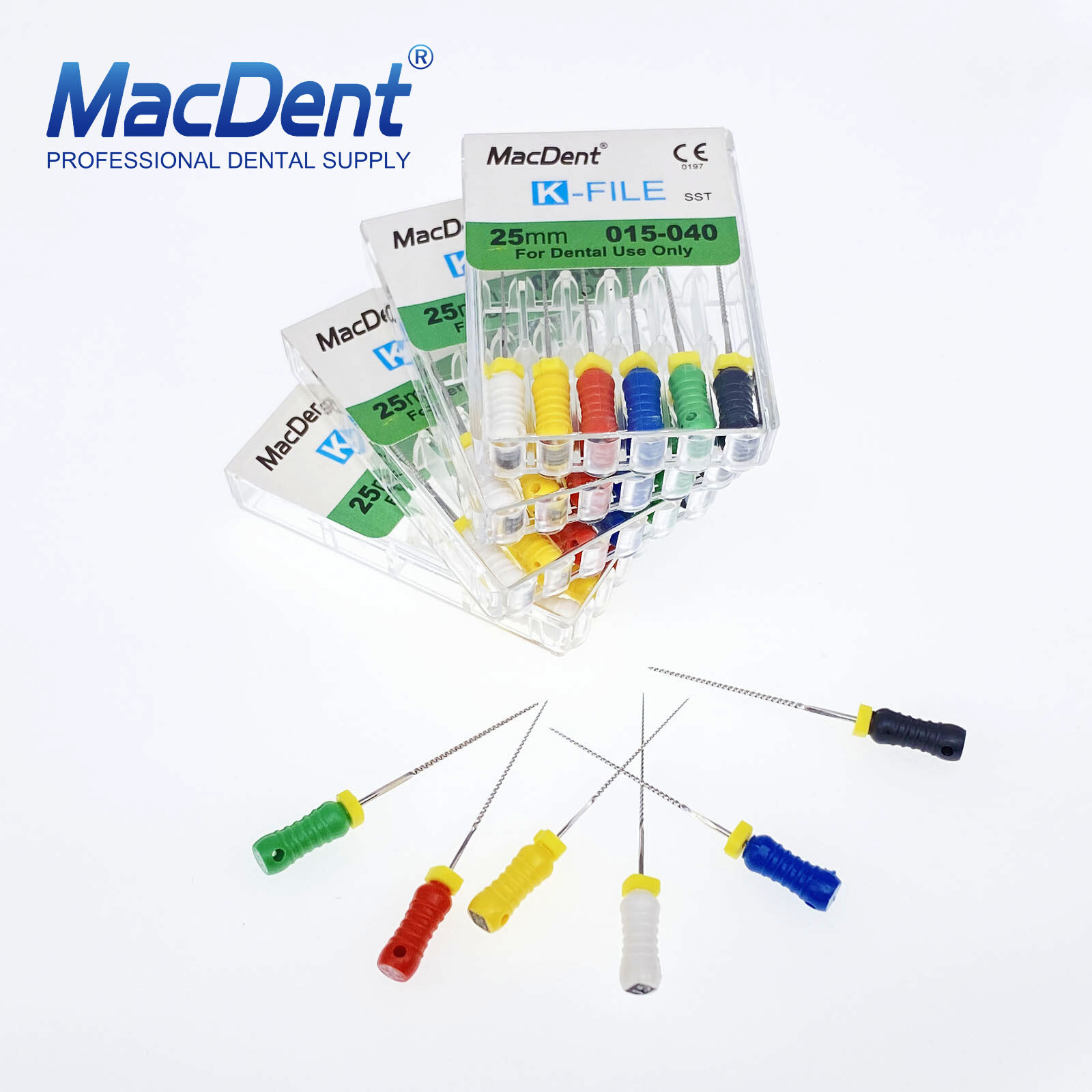MacDent Limas de endodoncia manual dental K-Files acero inoxidable 21/25/31mm