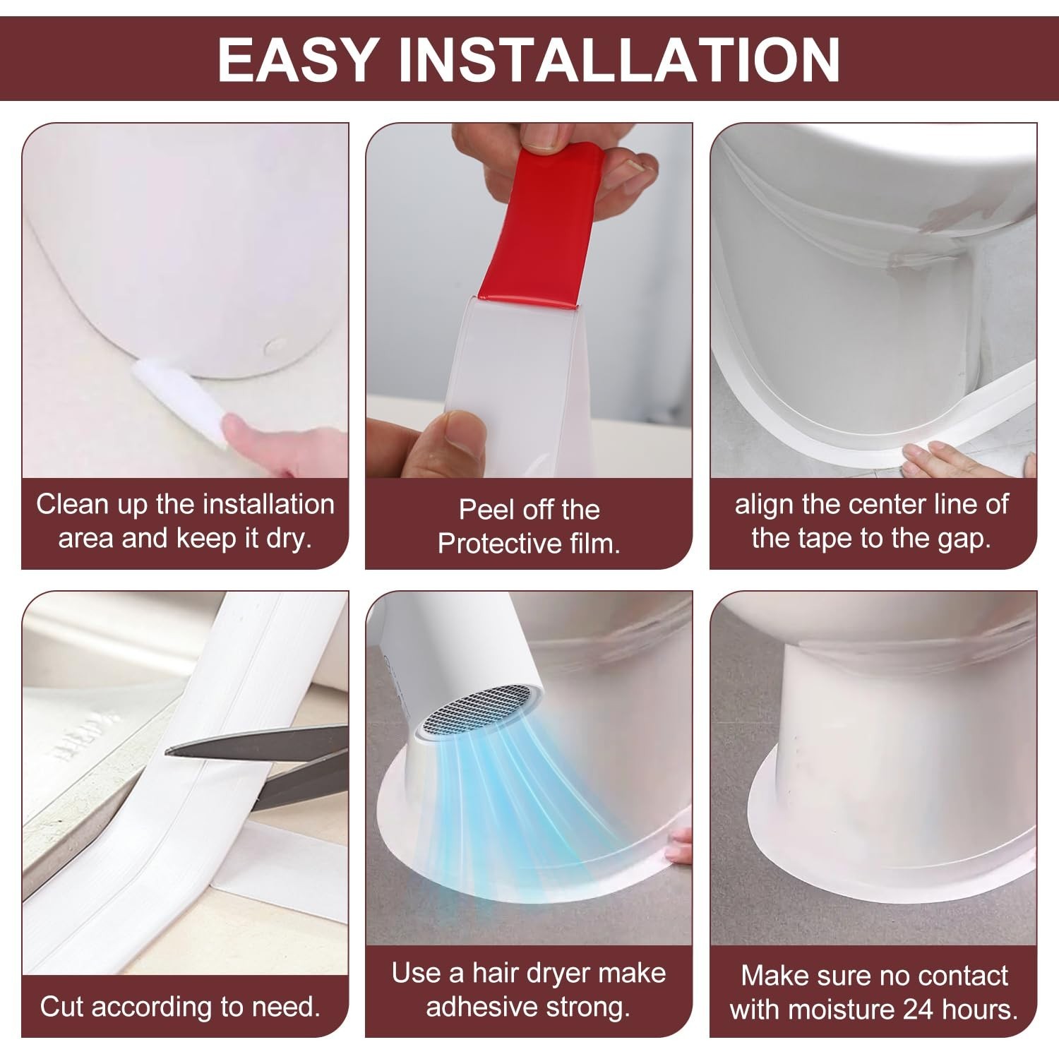 Caulk Tape, Toilet Caulk Strip, Toilet Sealer Around Toilet Base, Caulk Tape …