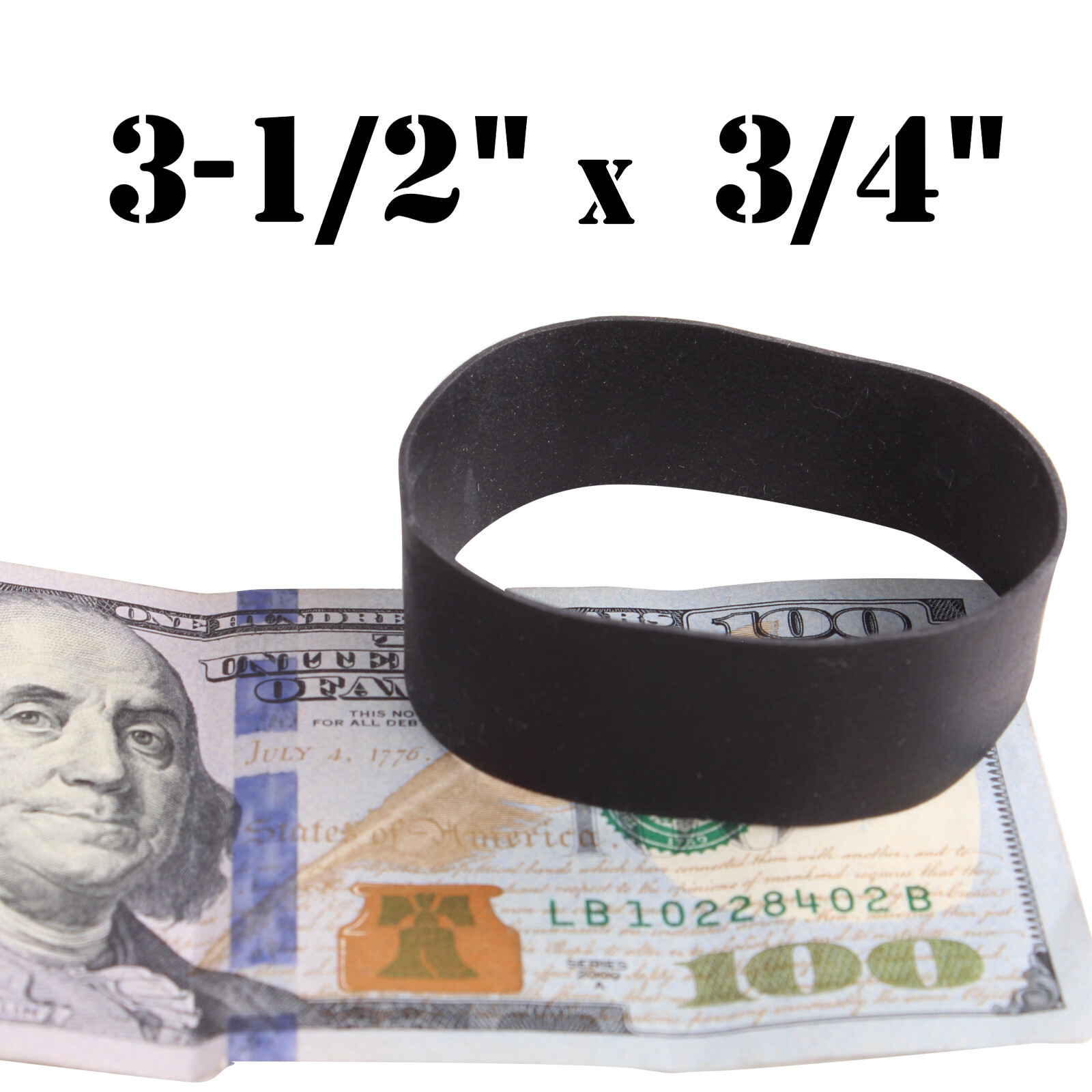 Black Extra Wide 3/4″ Fat Rubber Bands #94 .75 inch Large Made In USA Thick