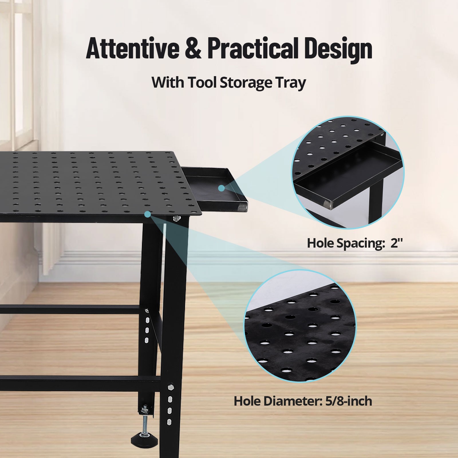 36″ x 24″ Welding Table Steel Frame Portable Garage Work Bench Table Top 1500LBS