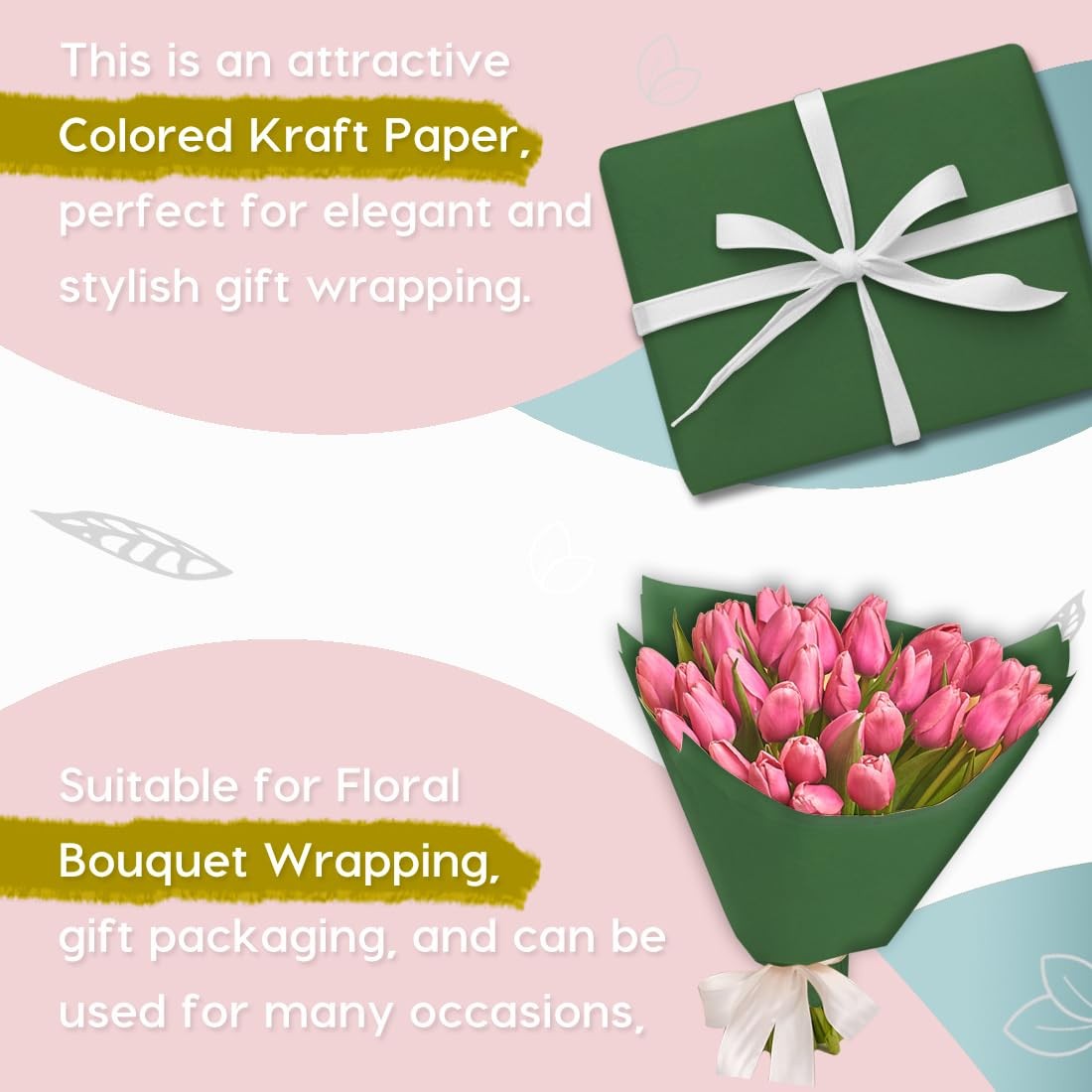 PerkHomy 24″ x 1,440″ (120′) Dark Green Kraft Paper Roll for Craft Bulletin B…