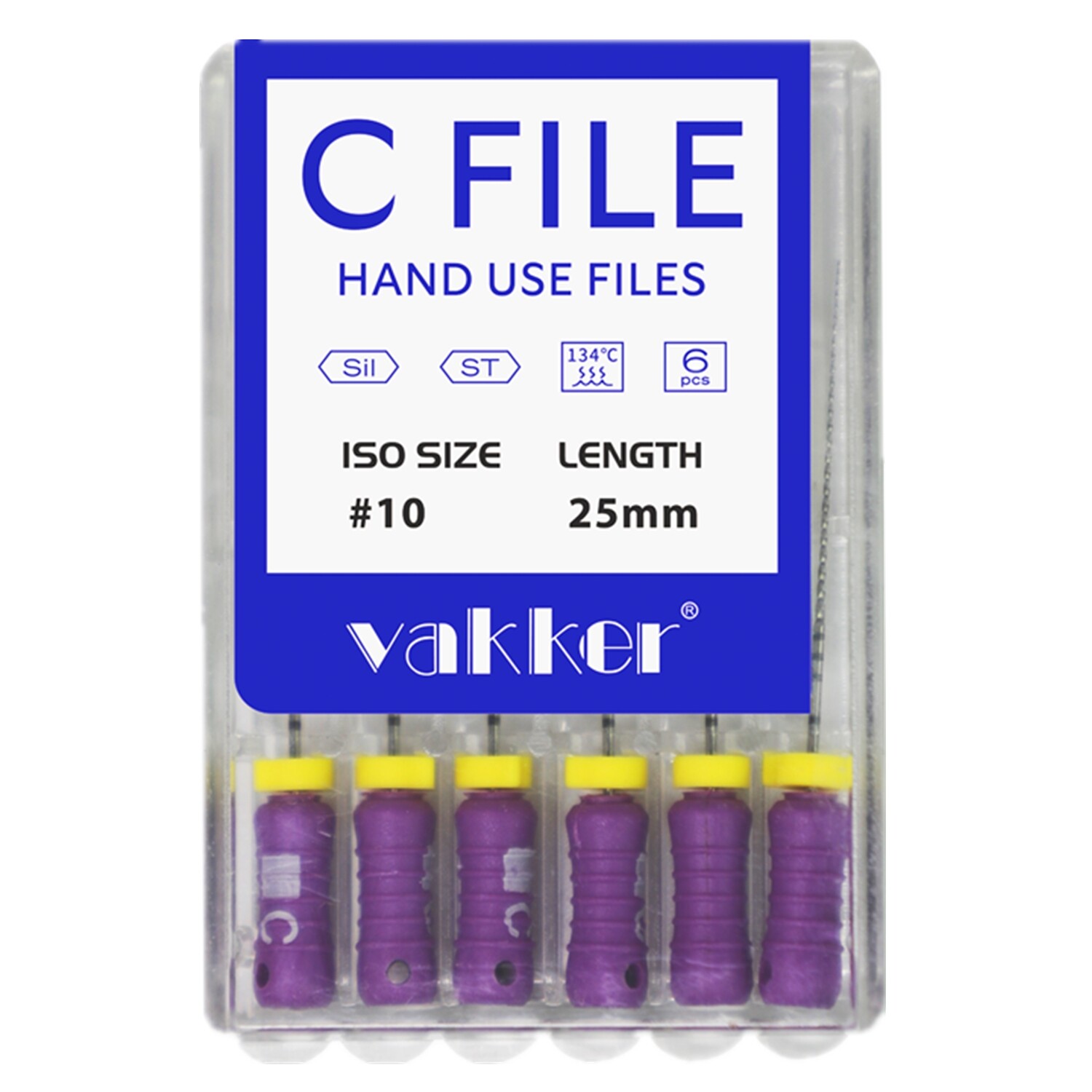 21/25mm 6pc/pk C-FILES Dental Endo Root Canal Files Stainless Steel Hand Use