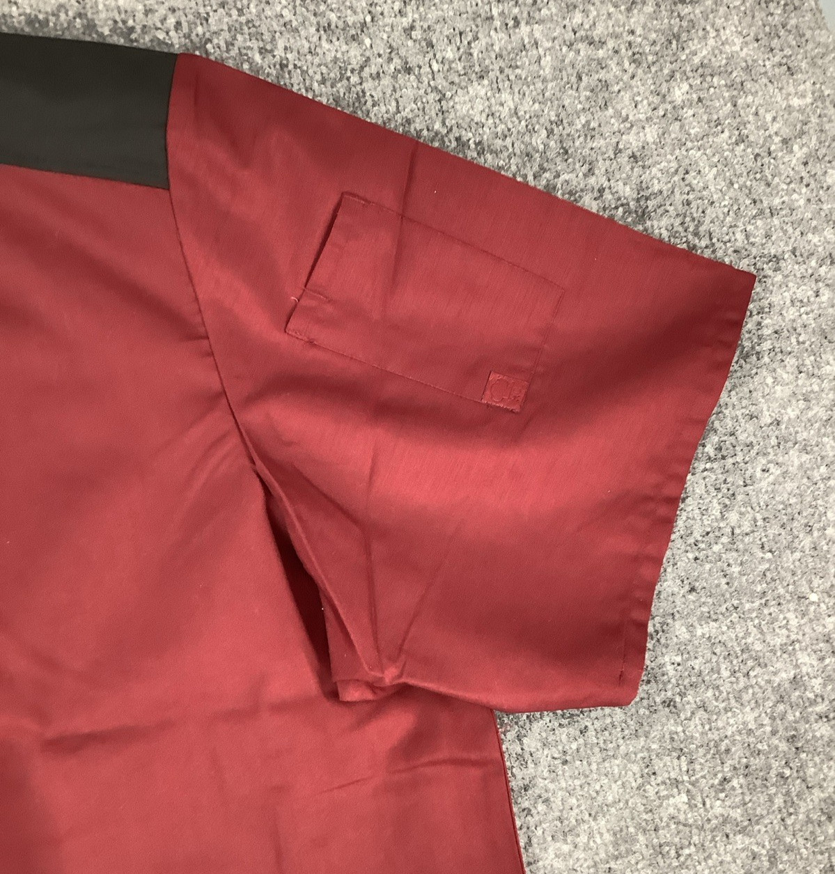 Happy Chef Professional Coat Men’s 2XLBurgundy / Black Short sleeve Snap