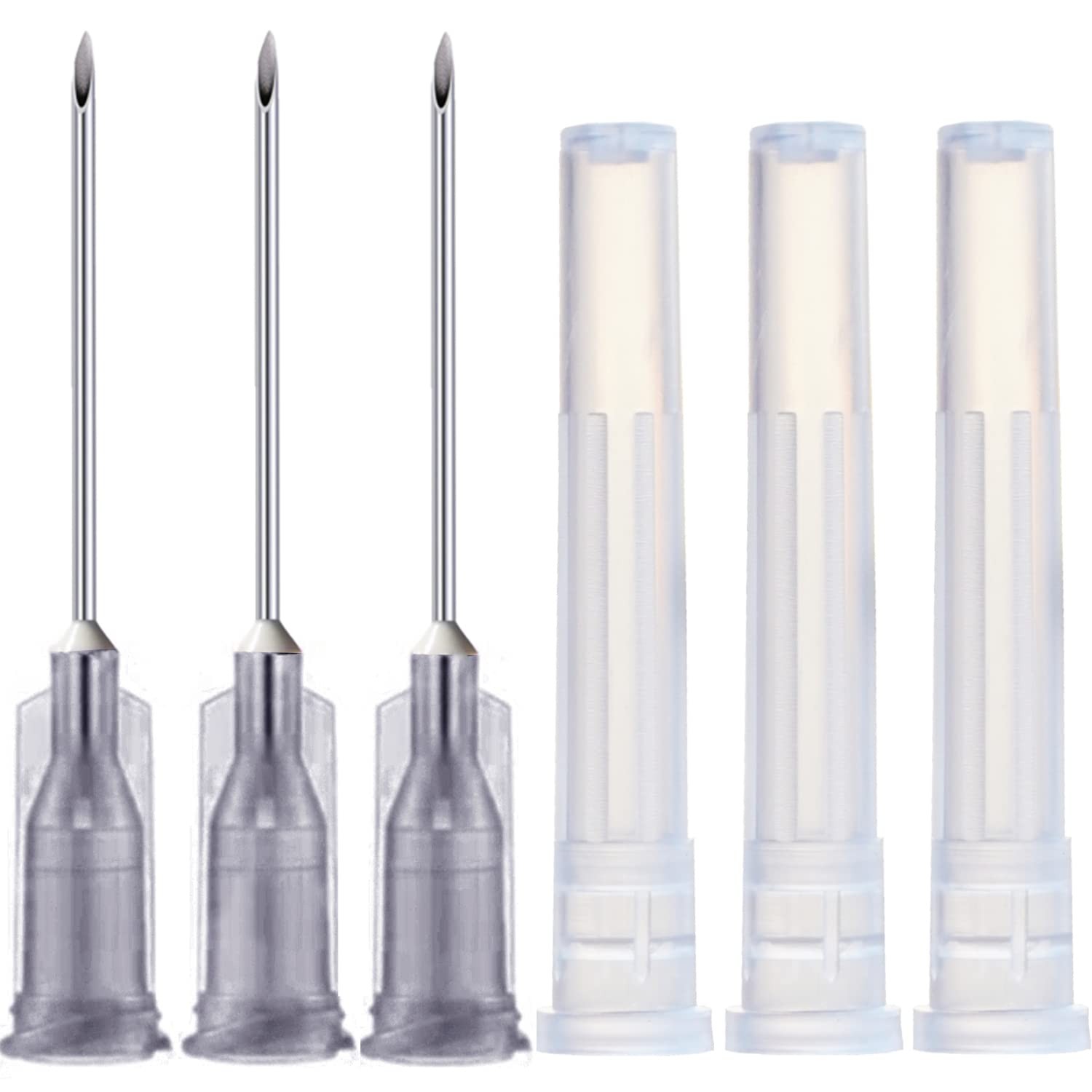 100 Pack 22Ga 1 Inch Sterile Disposable Injection Needle with Cap 1