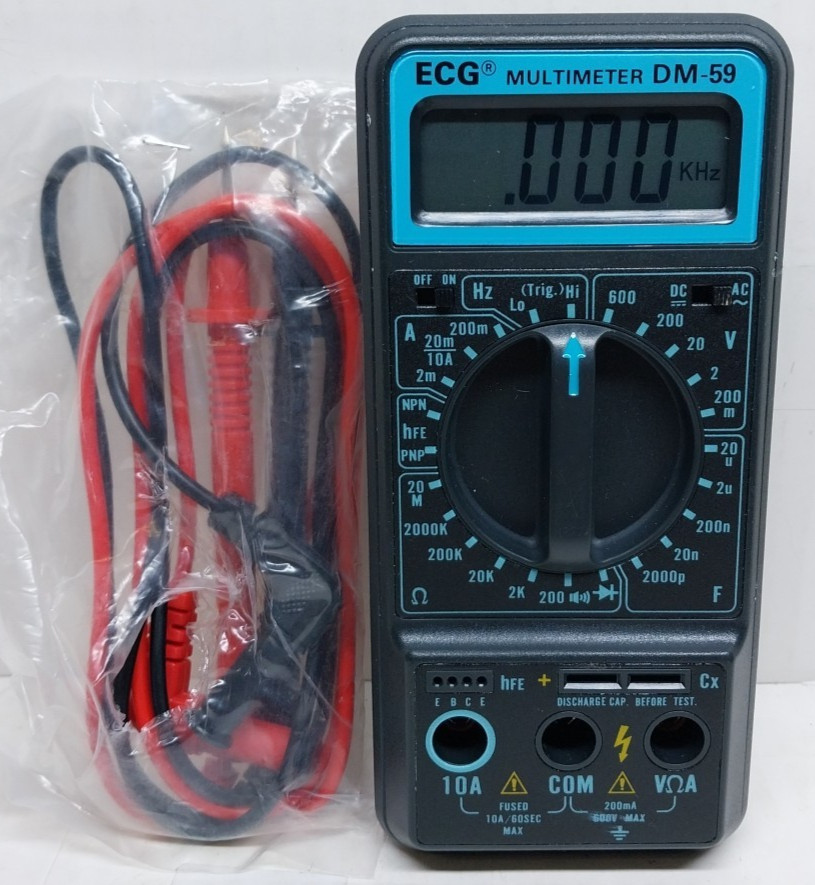 ECG DM-59 Multimeter – AC/DC voltage and Current, Resistance, Capacitance, Diode