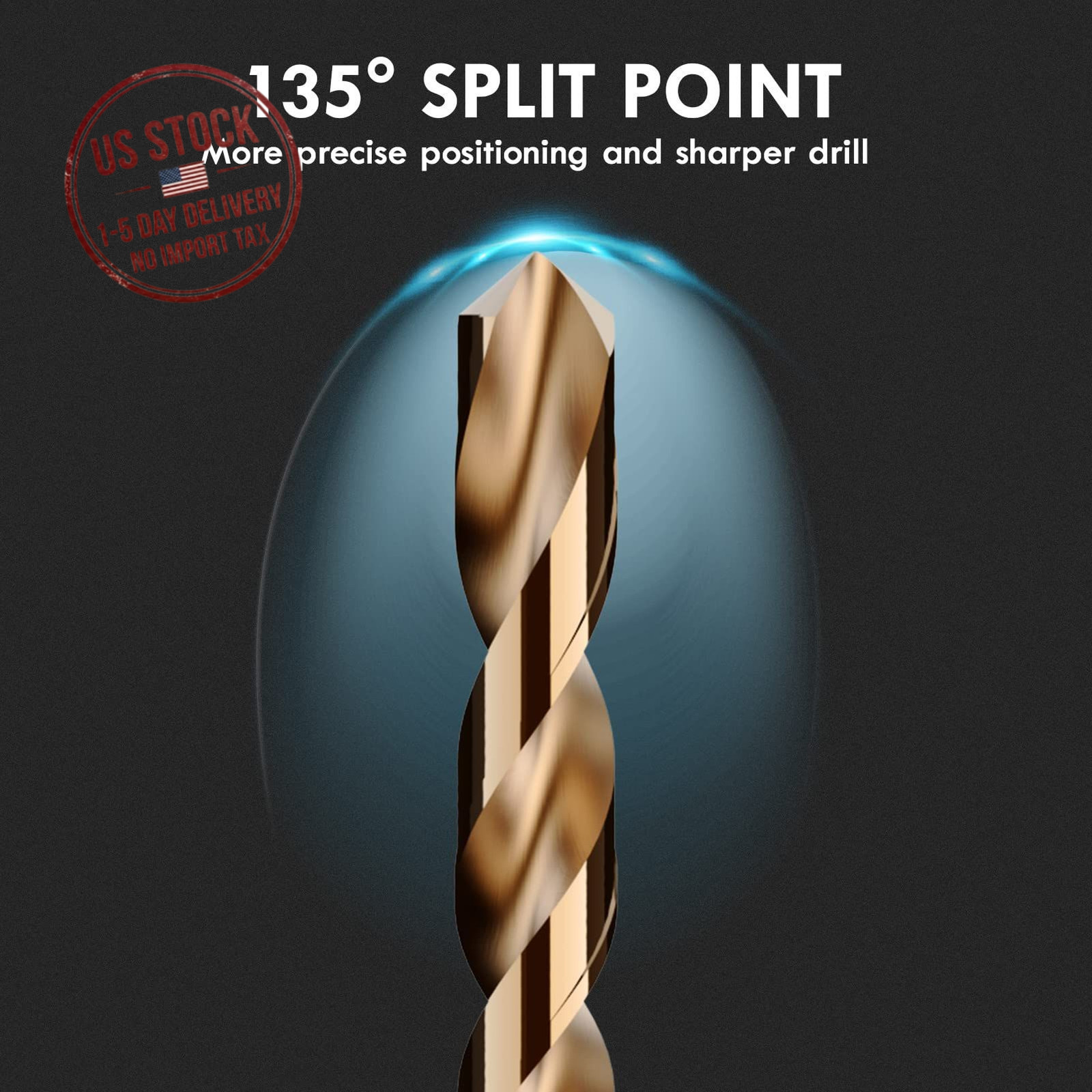 Cobalt Drill Bit Set 13Pcs M35 HSS Jobber Length Drill Bits Metal Wood 1/16-1/4