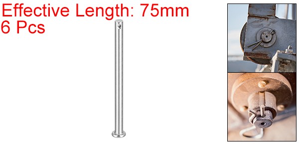 6Pcs 1/4″ x 3-1/8″ Single Hole Clevis Pins 304 Stainless Steel Flat Head Pins