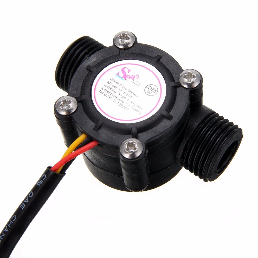 Water Flow Sensor G1/2″ Water Flow Hall Sensor Switch 130L/min 1.75MPa Flow M…