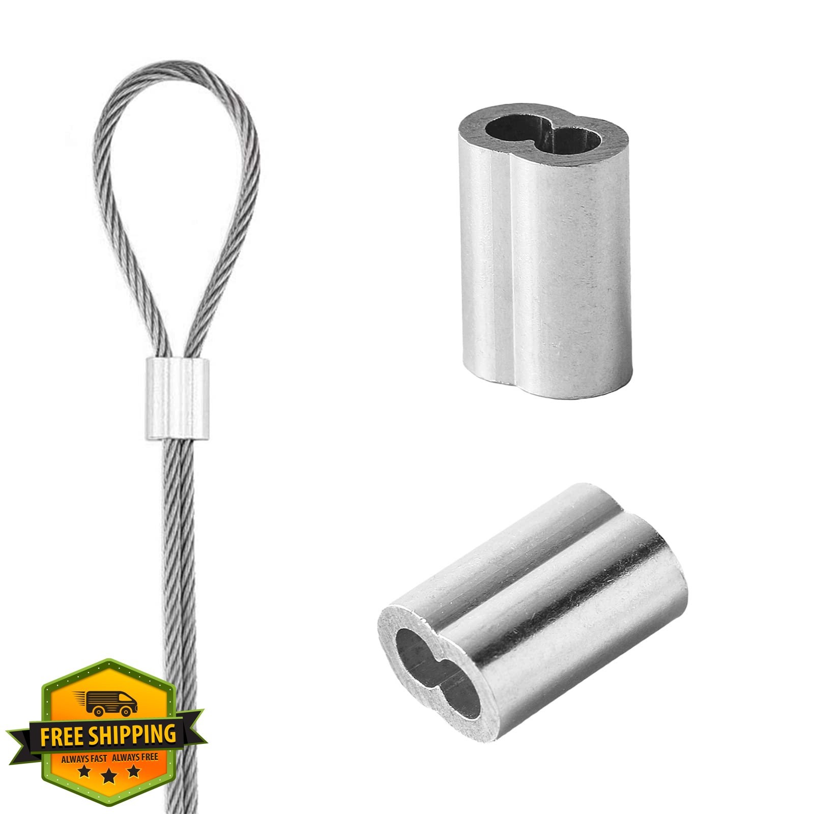 QDiShi 1/16″ (1.5mm) Alum Crimping Sleeves 200Pcs