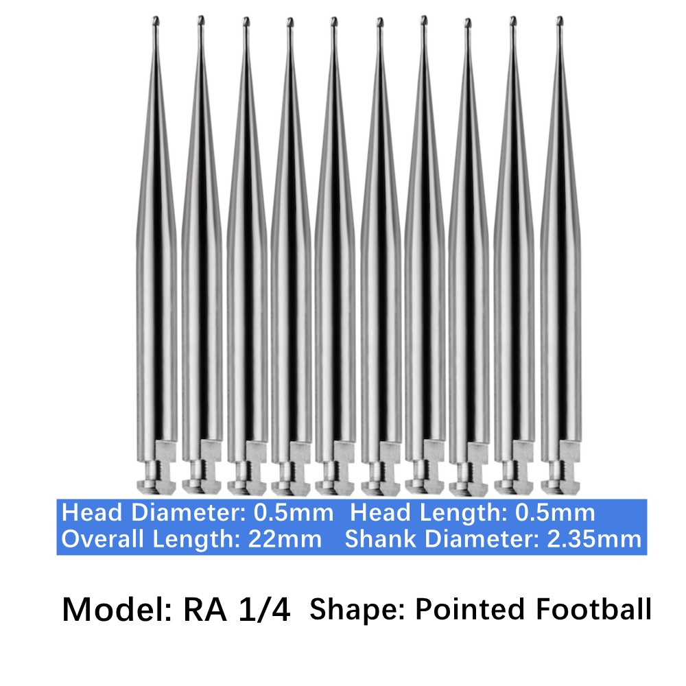 Vakker 10PC Dental Tungsten Low Speed Carbide Burs Latch Type LA RA SURG