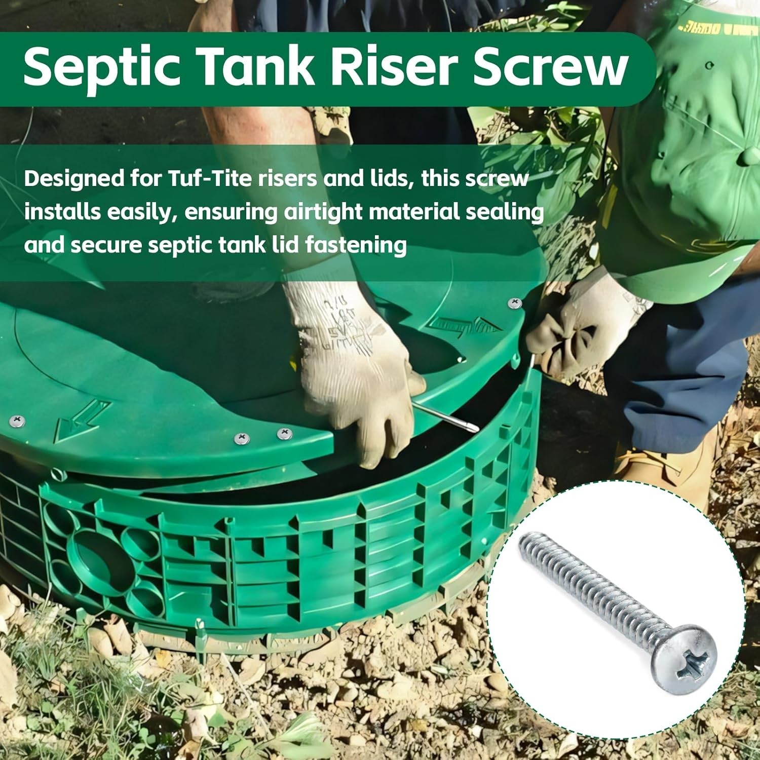 50Pcs Sheet Metal Screw, Septic Tank Riser Screw for Tuf-Tite Risers and Lids…