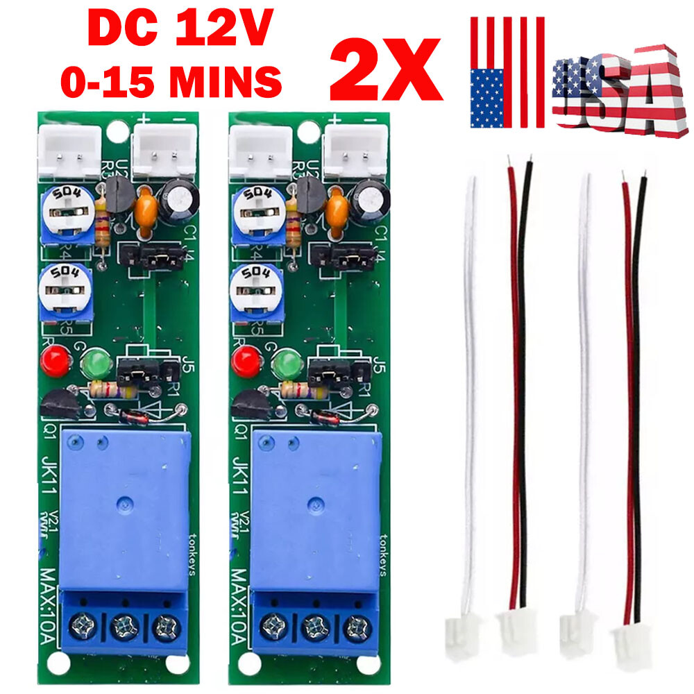 2x 12V Infinite Cycle Delay Time Timer Relay Turn ON OFF Switch Loop Modules NEW