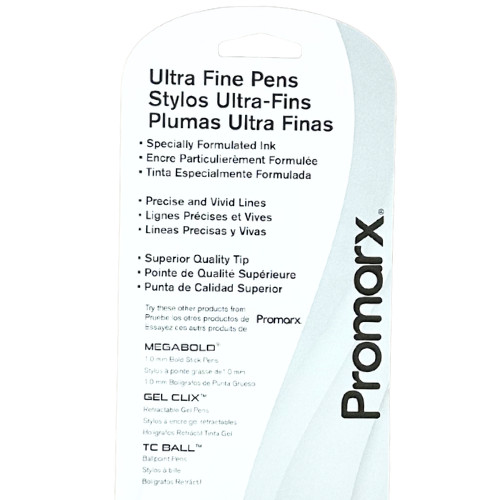 4-Pack Promarx Ultra Fine Pens Precise and Vivid Lines Blue Ink 0.5mm