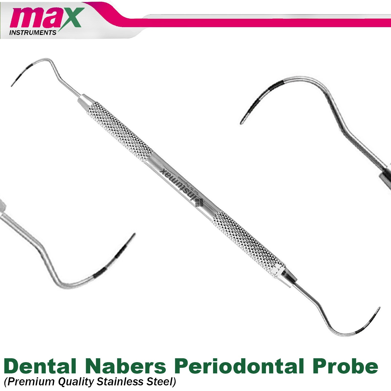 Nabers Probe Periodontal Furcation Lesions 2N Probe Dental Screening Scaler 2PCS