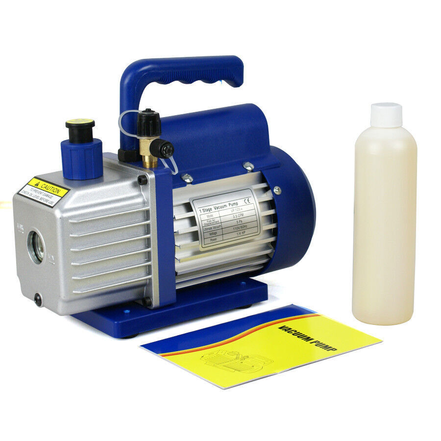 Rotary Vane Vacuum Pump Single Stage HVAC Air Conditioning A/C Deep 3.5CFM 1/4HP