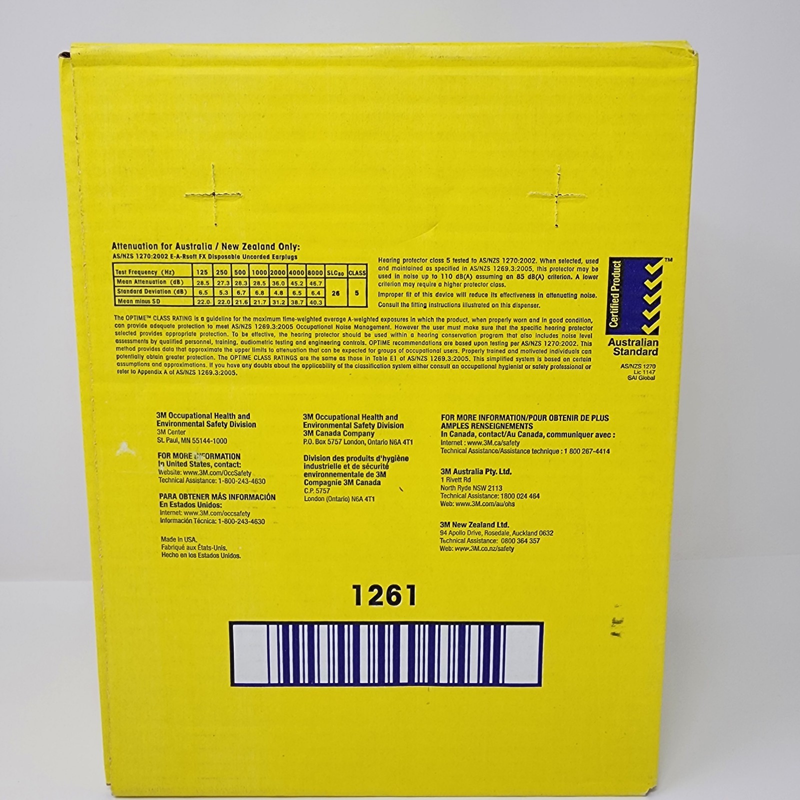 3M E-A-Rsoft FX Earplugs (200 Pairs) Yellow Bell Foam Uncorded 312-1261