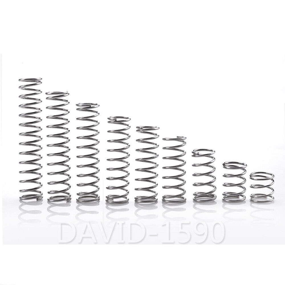 10pk 0.3mm Wire Dia. 2/3/4/5/6mm Outside Dia. Compression Spring Stainless Steel
