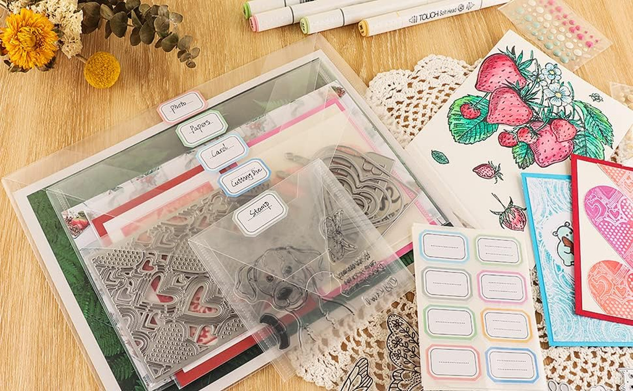 10 PCS 4.5»X9.5» Clear Storage Envelopes Pockets Resealable Plastic Bags for C