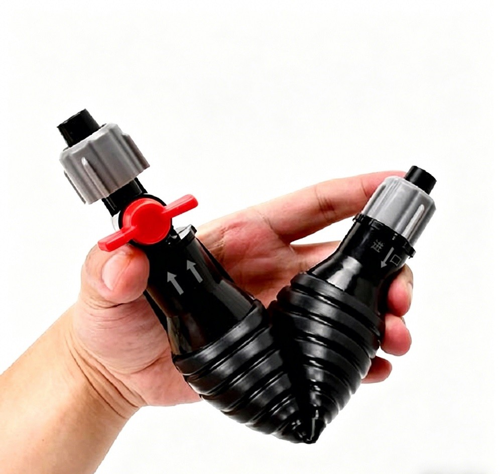 9.8Ft Siphon Hose Transfer Hand Pump With Flow Valve For Gasoline Oil Water Fuel