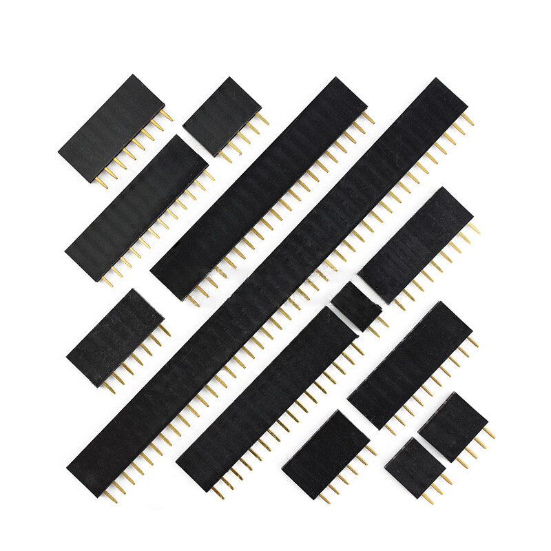 2.54mm 0.1″ PCB Header Vertical Female Socket Connector – Single / Double Row