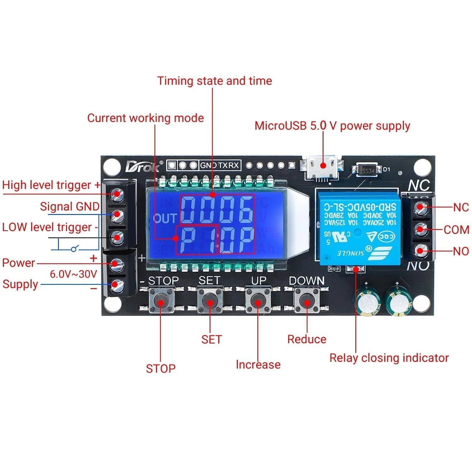 Versatile Time Delay Relay Module 2pcs – 9999 Minute Delay Switch Board