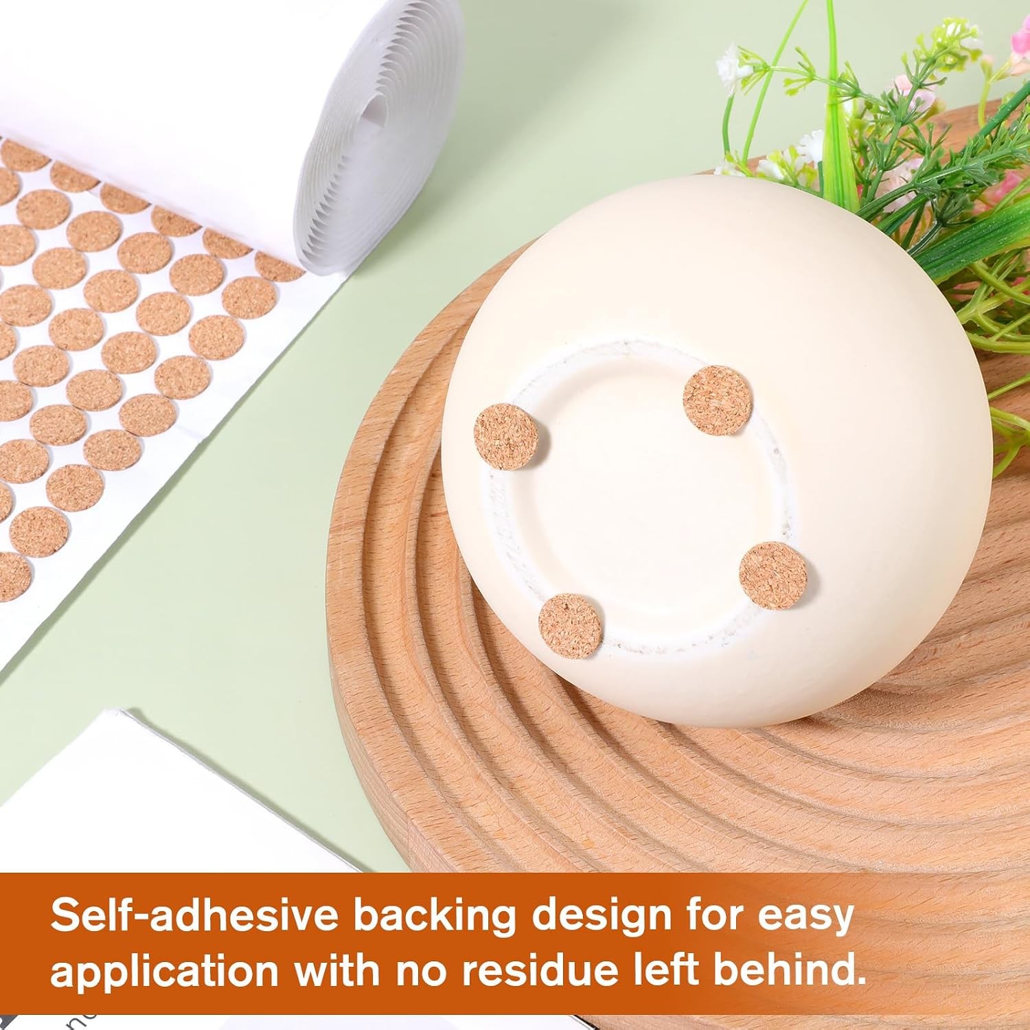 1400pc Self Adhesive Cork Circles 0.5 Inch Cabinet Door Bumper Pad Furniture Dot