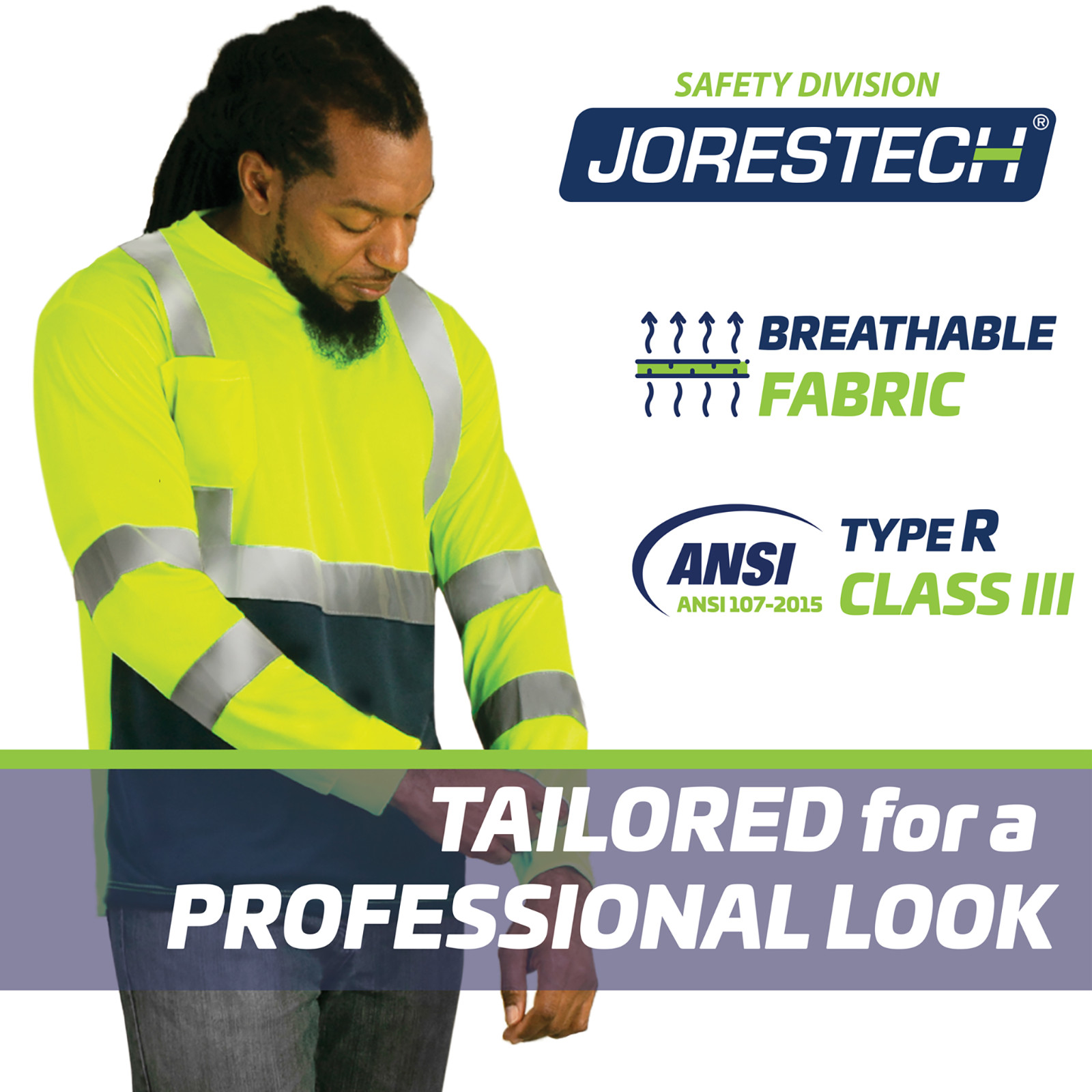 5 pack Hi-Vis Safety Workwear Long Sleeve Shirt Top Reflective Tape Two tone