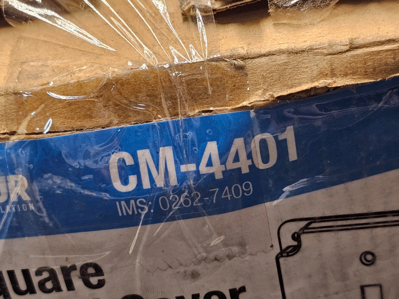 (QTY 50) Centaur CM-4401 4″ Square Industrial Cover With Crushed Corner