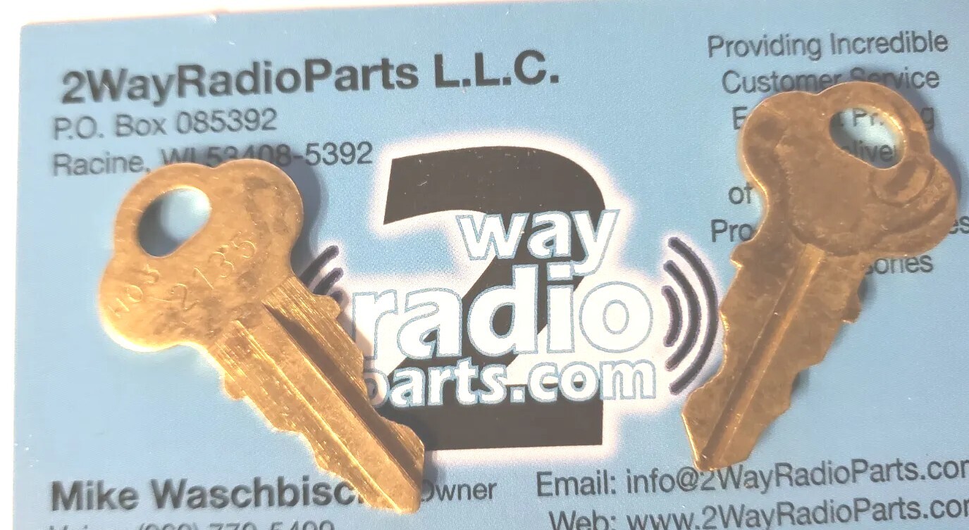 2X Genuine Motorola Base cabinet Locking bracket Radio Key #2135 Chicago Lock Co
