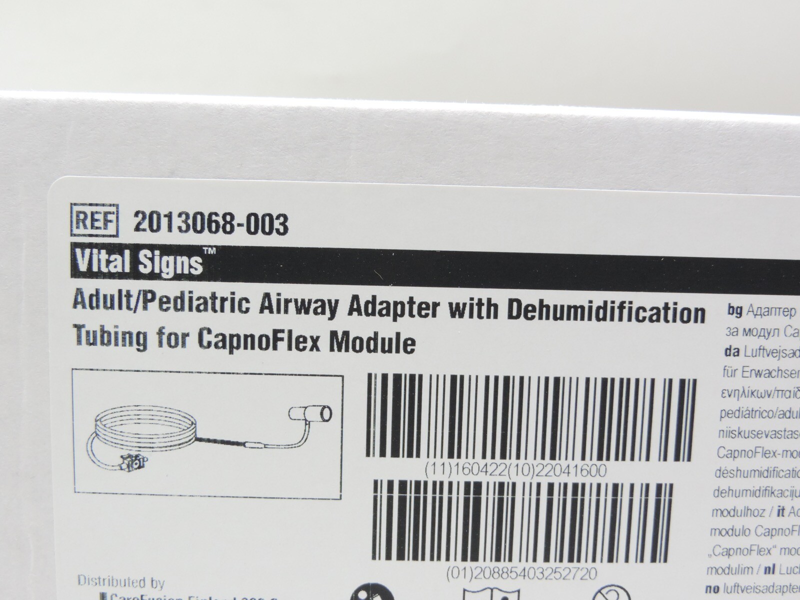 GE Vital Signs Adult Pediatric Airway Adapter w/ Tubing CapnoFlex LF- Box of 10