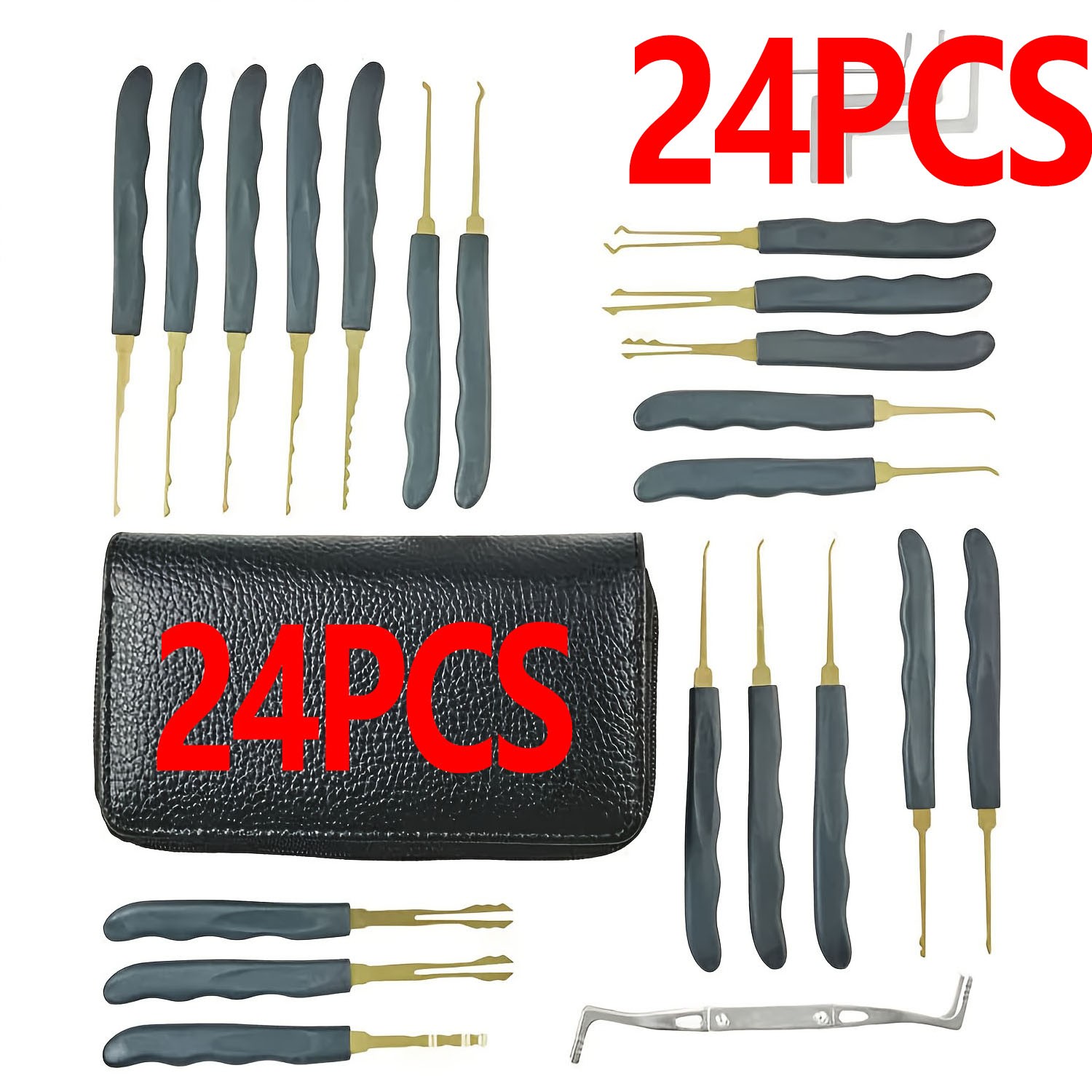 24PCS Universal Vehicle Door Lock Repair Tool Kit Professional Carry Case Set