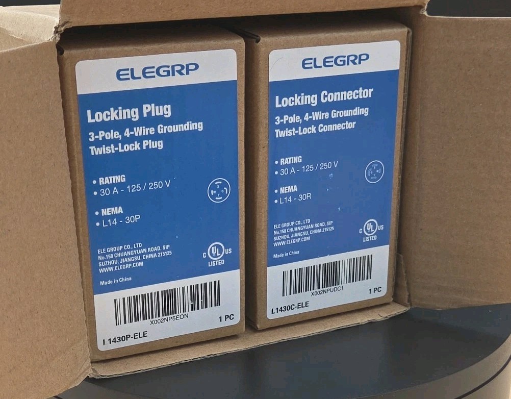 ELEGRP 30 AMP 3-Pole, 4-Wire Grounding Twist Lock Plug & Connector Set