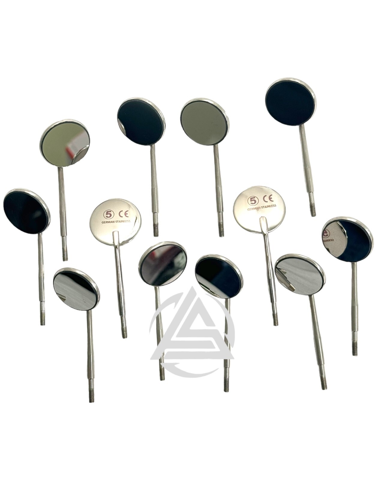 Intraoral Dental Mirrors #5- 12PK with Handle – Rhodium Coated Mirrors Anti-Fog