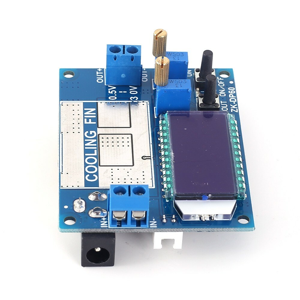 2pc 60W Adjustable Buck Boost Step Up Step Down Power Supply Module with Fan LCD