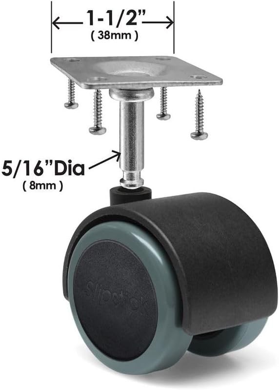 2 Inch Rubber Furniture Casters – Versatile Set of 4 for Everyday Use